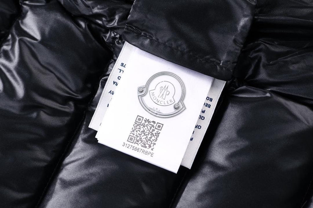 Moncler Black Glossy Hooded Puffer Coat