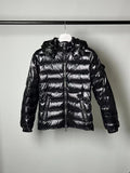 Moncler Black Glossy Hooded Puffer Coat