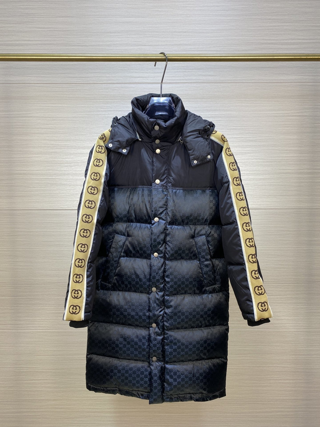 GUCCI Tonal Monogram Long Down Jacket