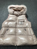 Moncler Fur-Trim Hooded Down Vest