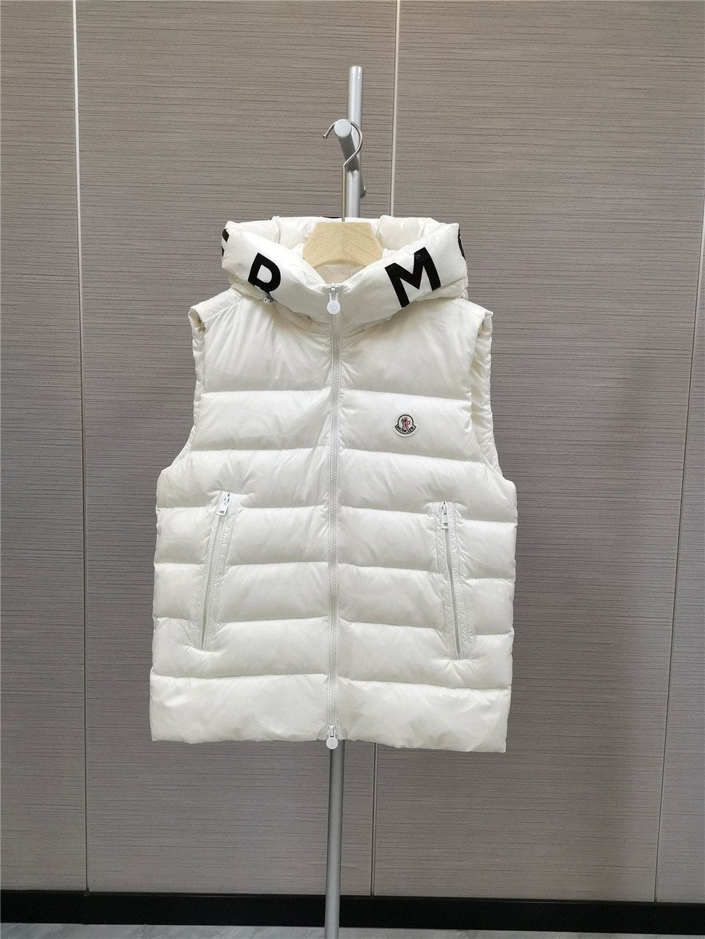 Moncler Lettered Hood Trim Quilted Vest