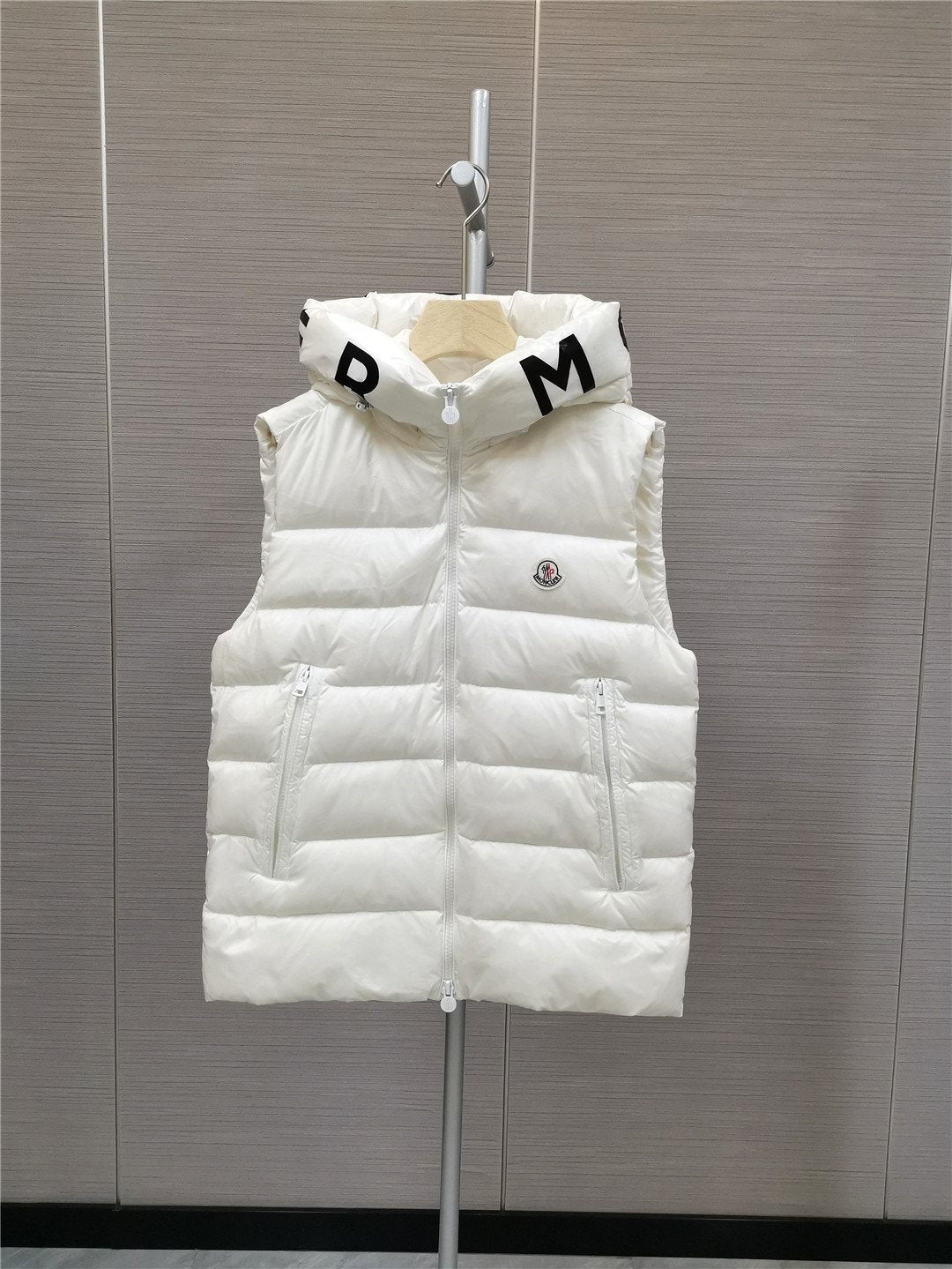 Moncler Lettered Hood Trim Quilted Vest