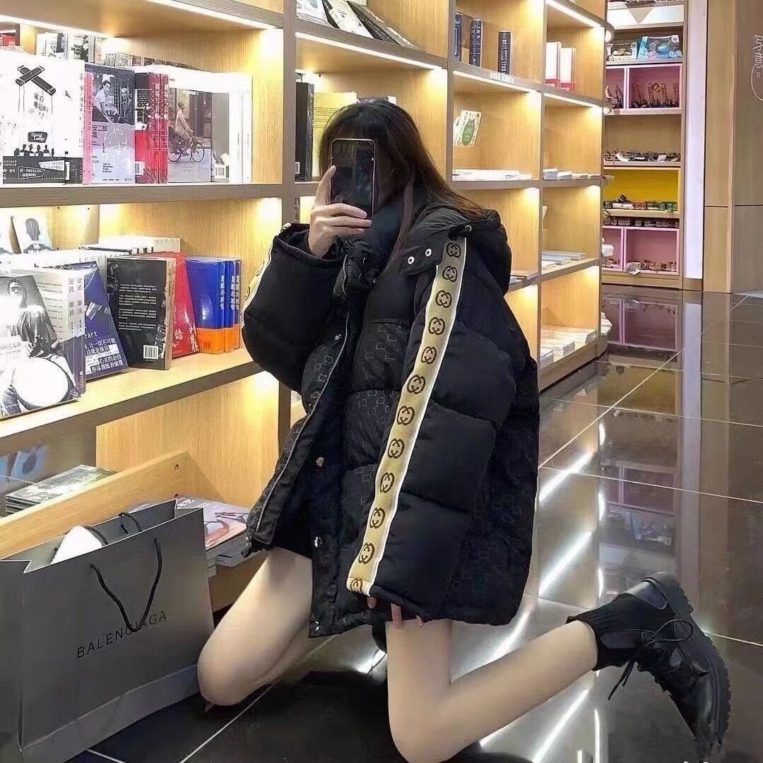 GUCCI Tonal Monogram Hooded Puffer Jacket