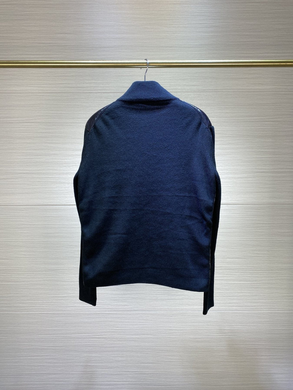 Moncler Quilted Knit-Sleeve Zip Jacket