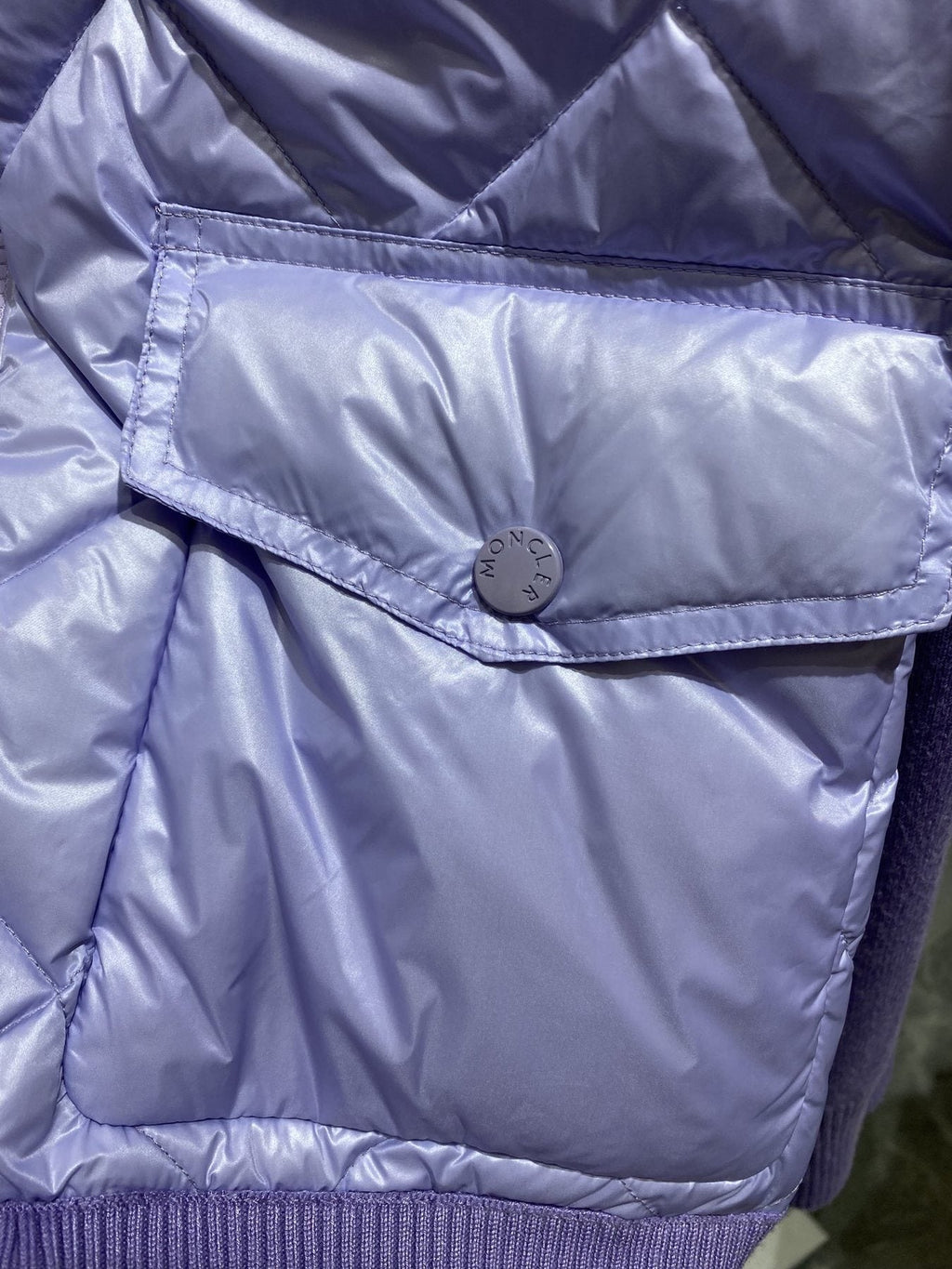 Moncler Diamond-Quilted Knit Sleeve Jacket