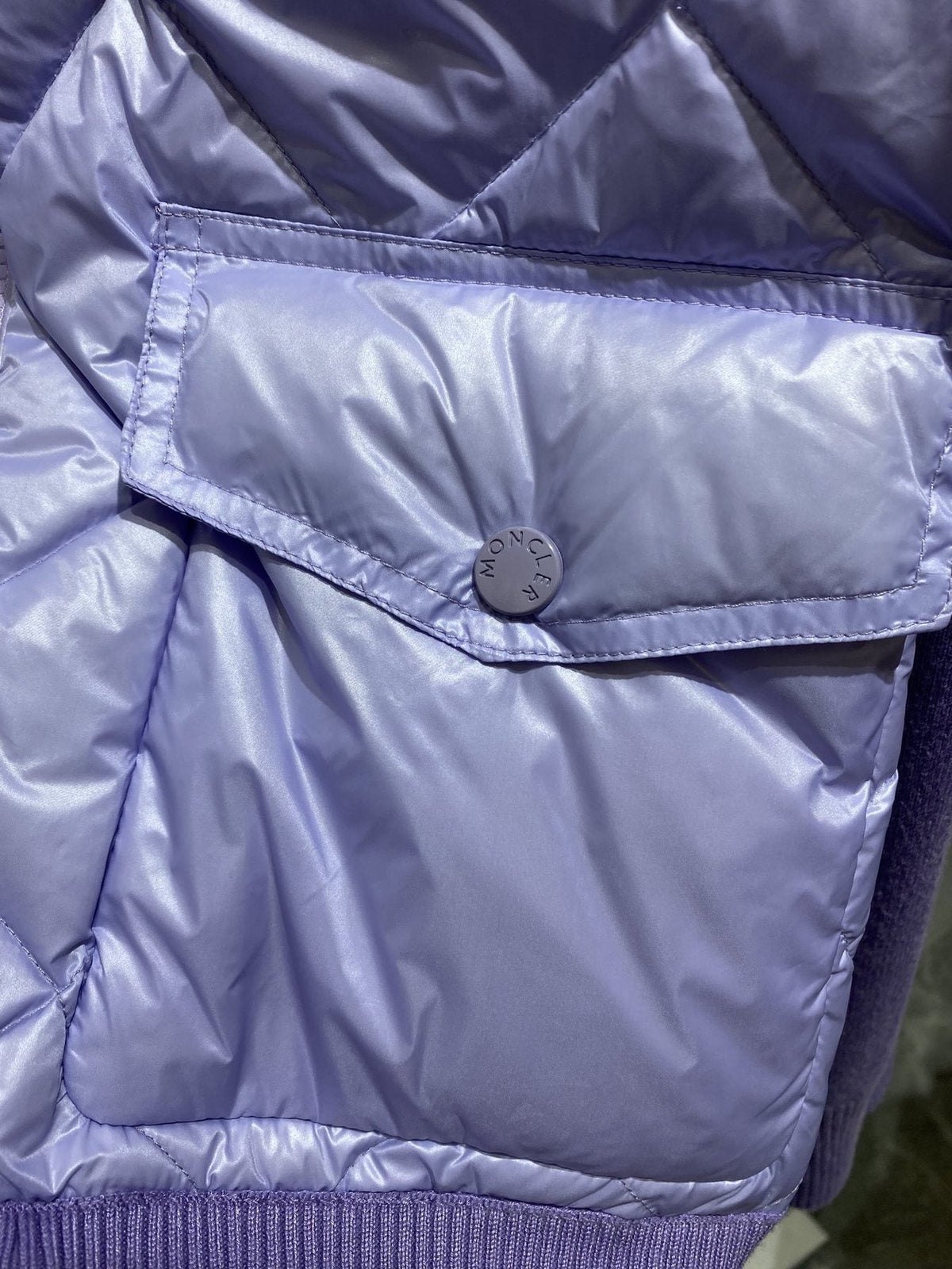 Moncler Diamond-Quilted Knit Sleeve Jacket