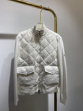 Moncler Diamond-Quilted Knit Sleeve Jacket