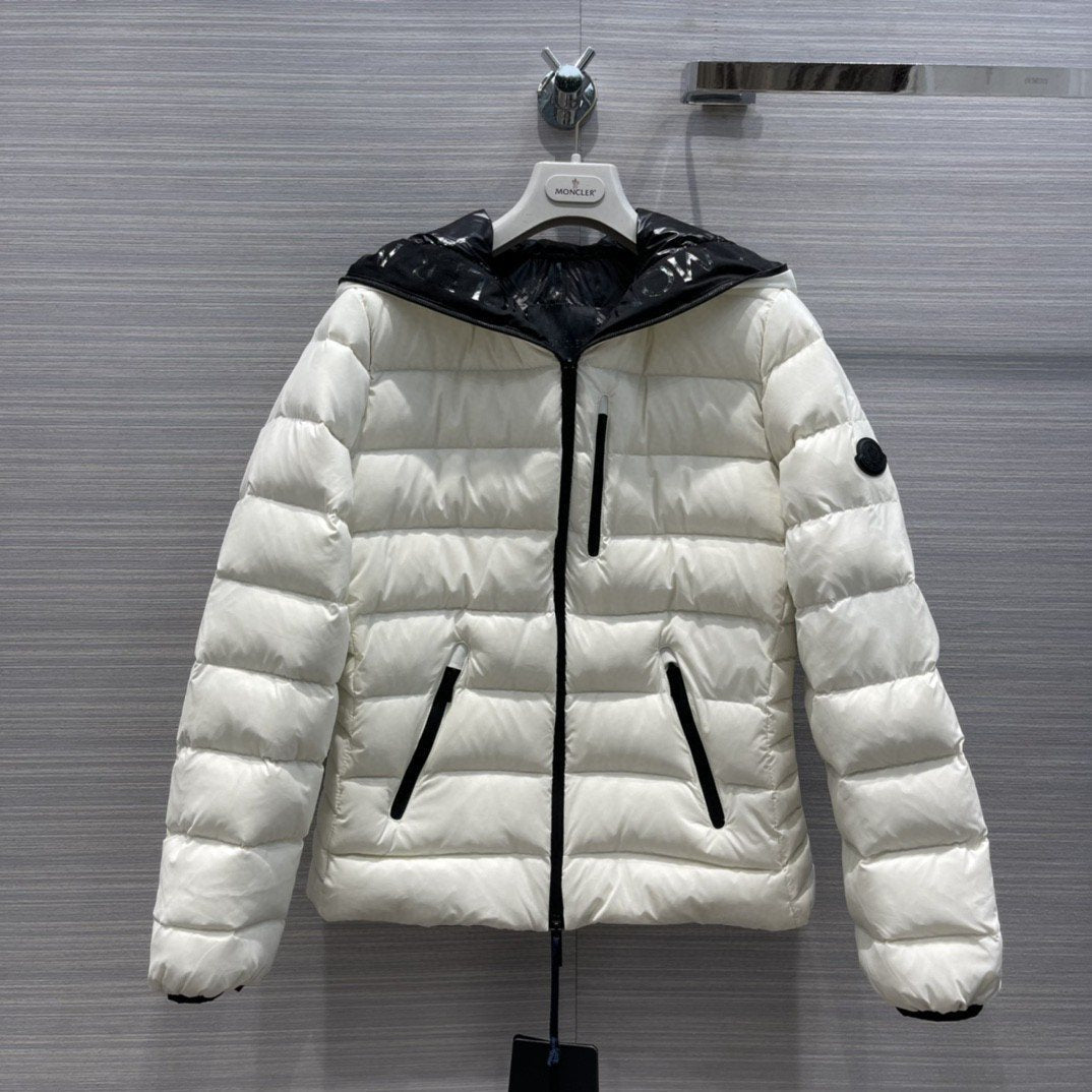 Moncler Women's Reversible Hooded Letter Graphic Puffer Coat
