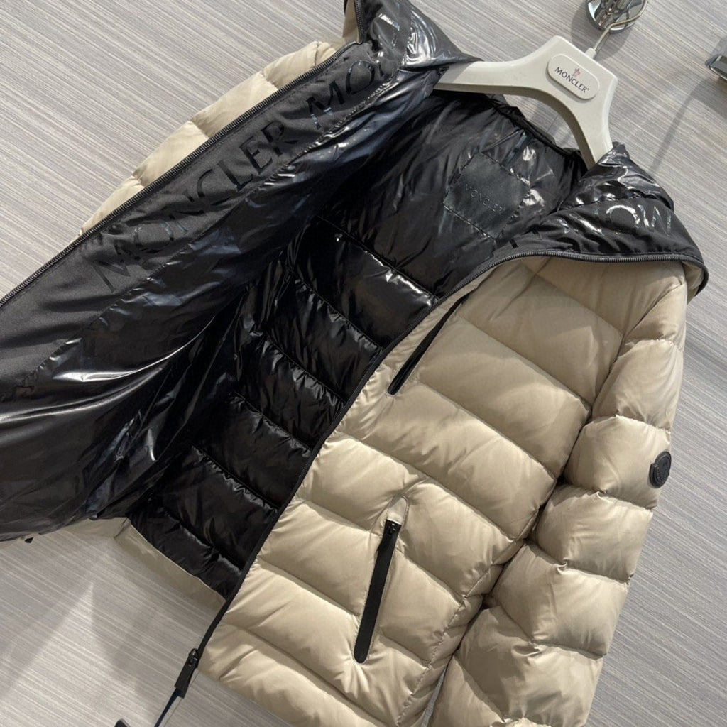 Moncler Women's Reversible Hooded Letter Graphic Puffer Coat