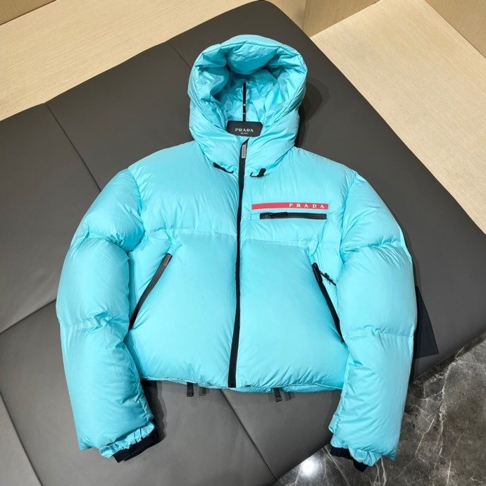 Prada Women's Cropped Hooded Puffer Jacket