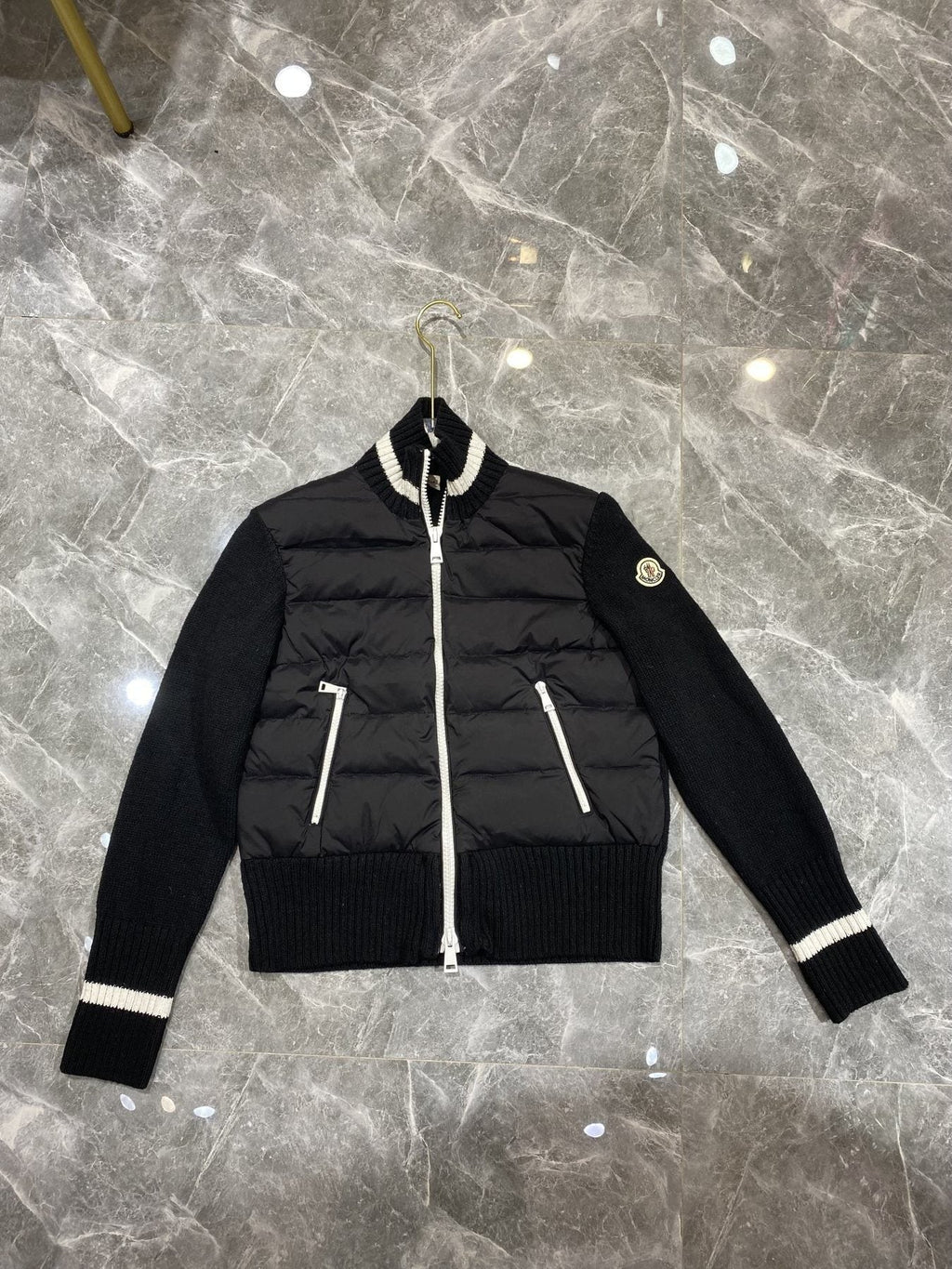 Moncler Women's Knit-Sleeve Puffer Jacket