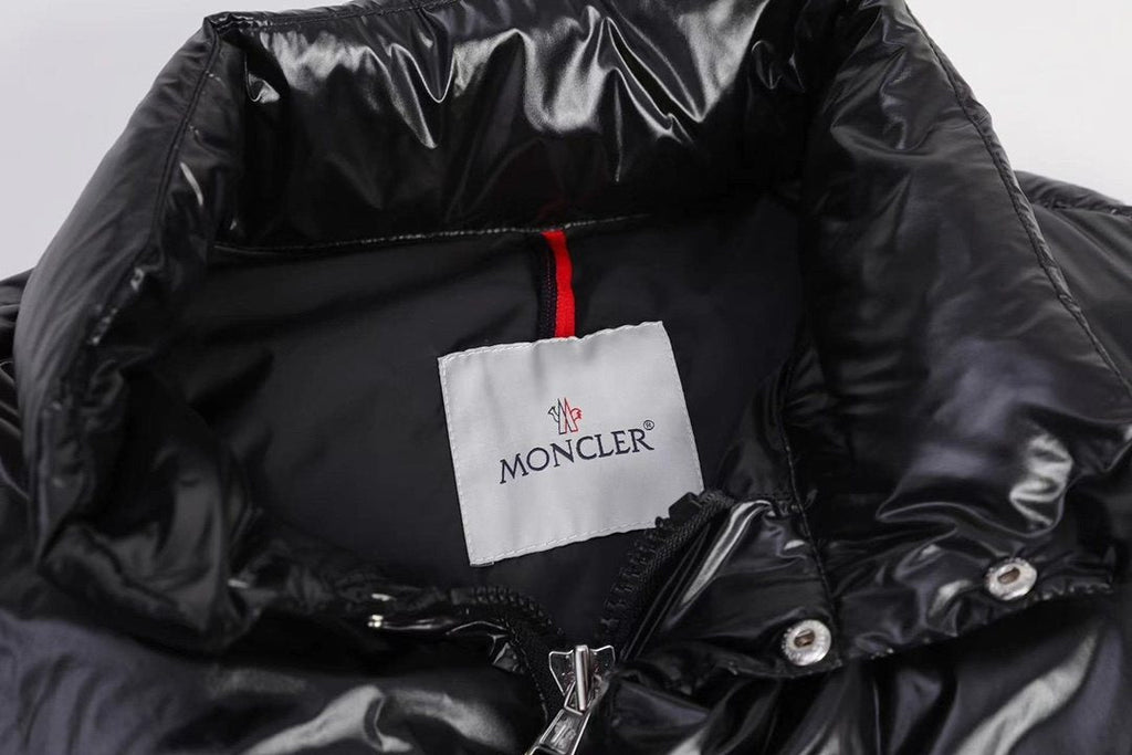 Moncler Black Glossy Quilted Puffer Coat