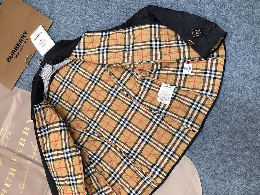 Burberry Diamond-Quilted Button-Front Jacket