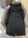 Burberry Fur-Trim Hooded Long Down Jacket