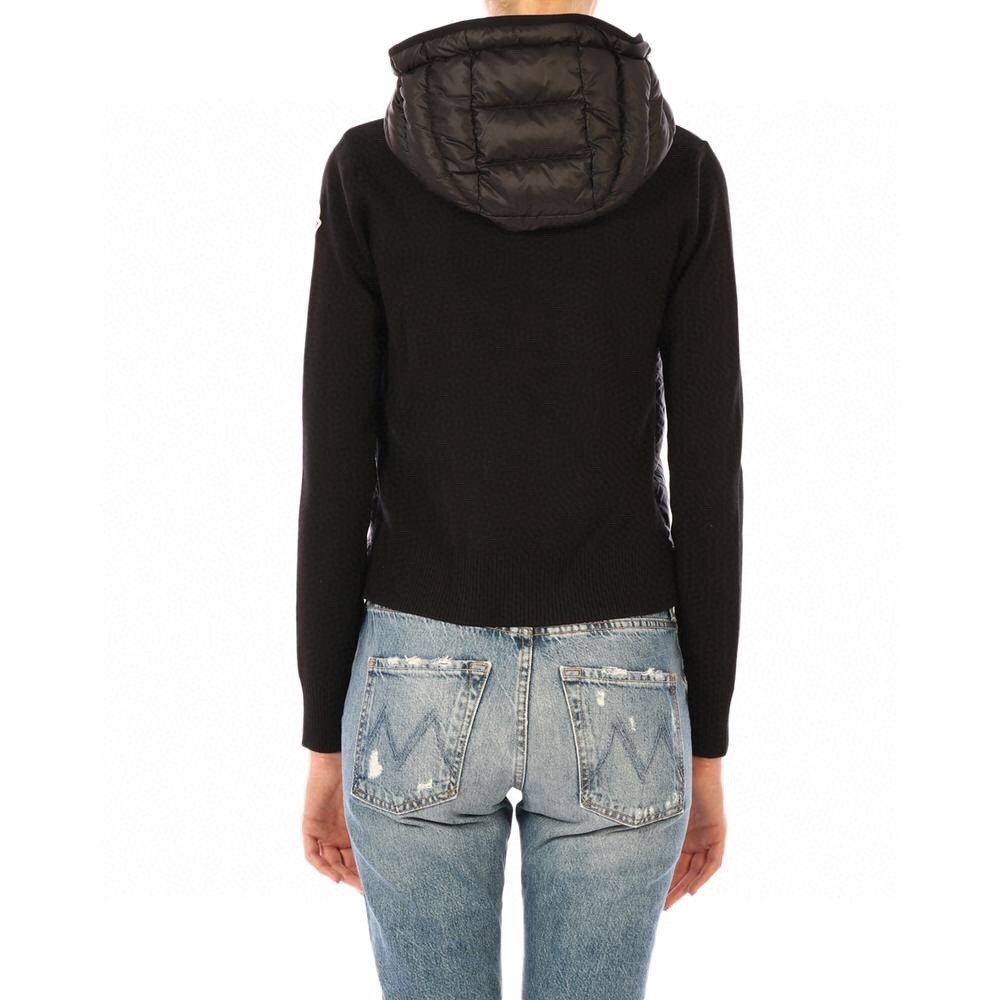Moncler Hooded Knit Sleeve Down Jacket