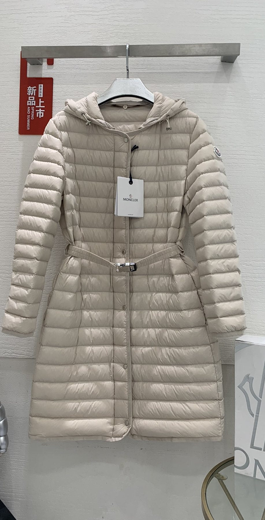 Moncler Women’s Belted Hooded Long Down Coat
