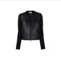 Moncler Quilted Knit-Sleeve Zip Down Jacket