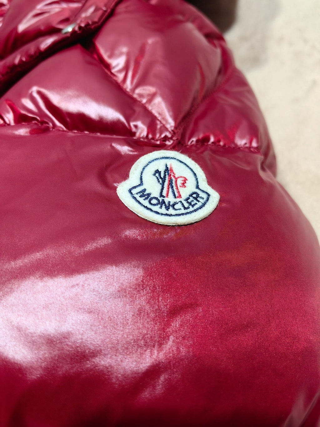 Moncler Glossy Knit-Panel Short Down Coat