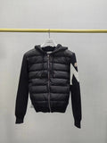 Moncler Hooded Hybrid Quilted Knit Puffer Jacket
