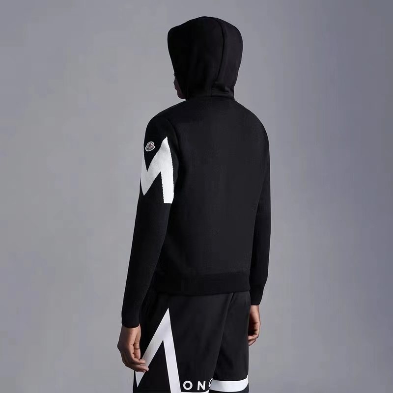 Moncler Hooded Hybrid Quilted Knit Puffer Jacket