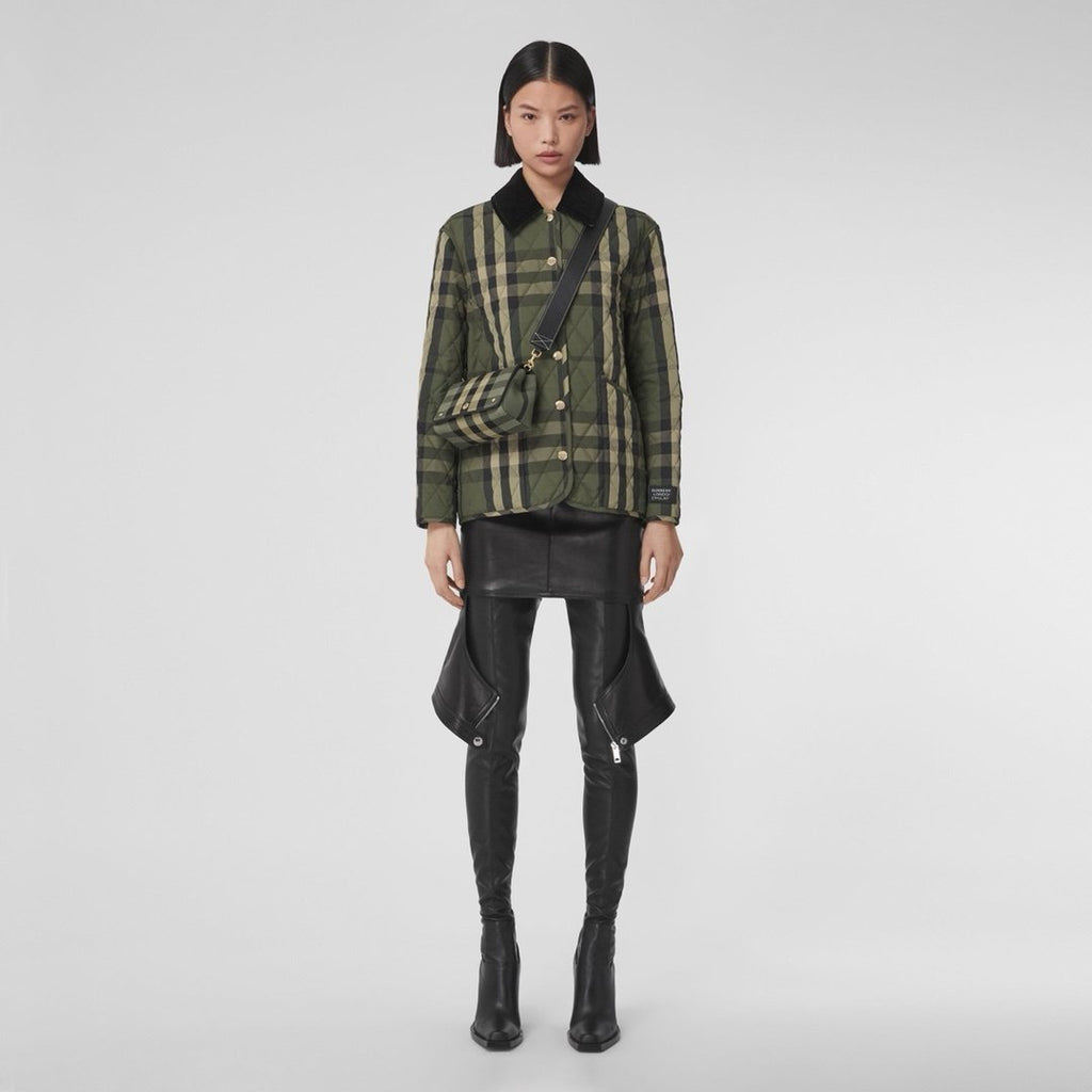 Burberry Green Check Quilted Jacket