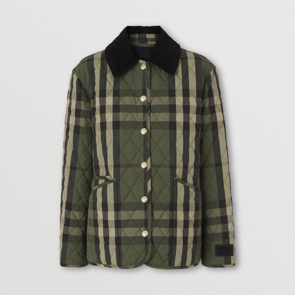 Burberry Green Check Quilted Jacket