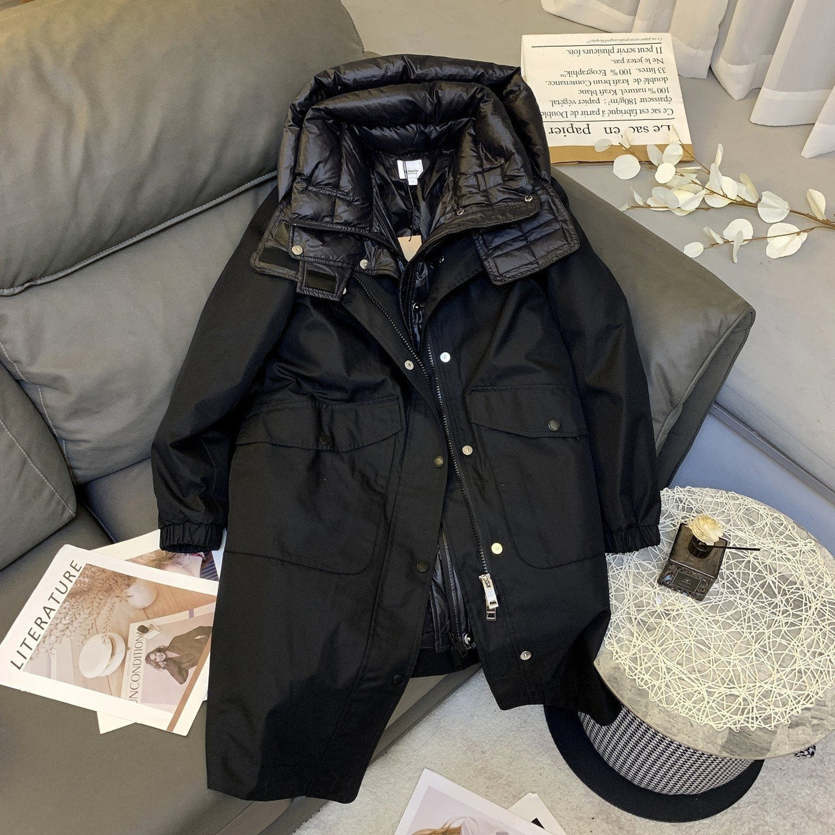 Burberry Hooded Detachable Two-Piece Long Down Jacket