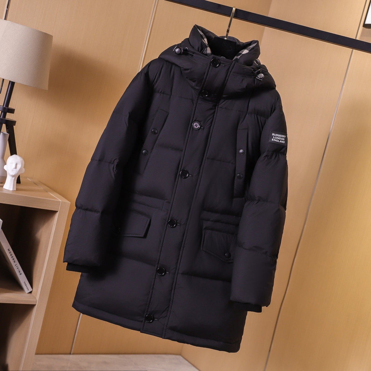 Burberry Unisex Hooded Long Down Jacket