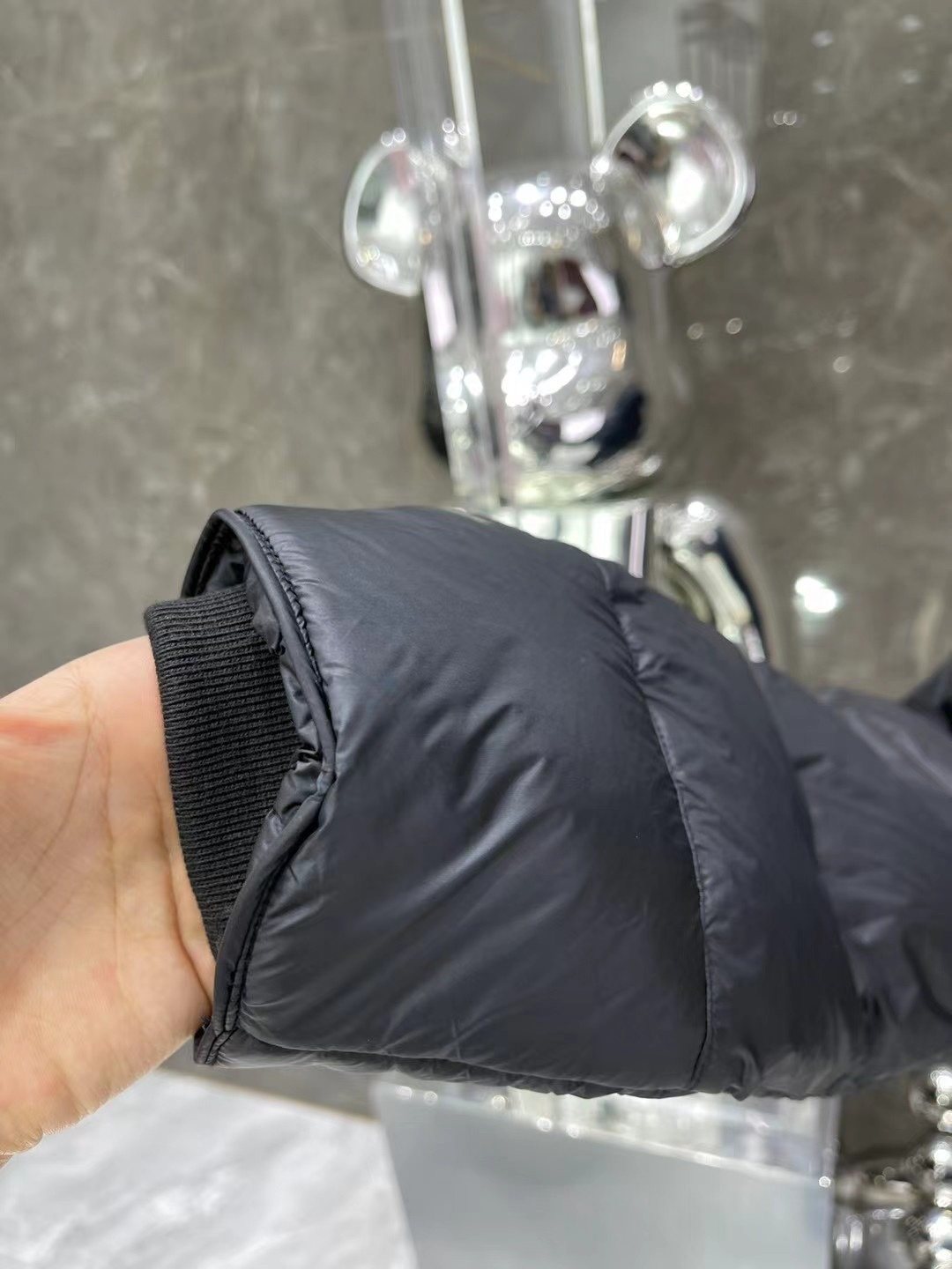 Burberry Navy Hooded Long Puffer Jacket