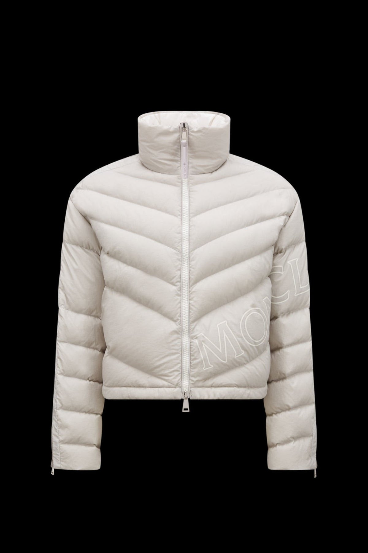 Moncler Letter Graphic Cropped Puffer Coat