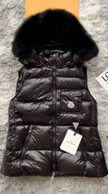 Moncler Fur-Trimmed Hooded Down Vest