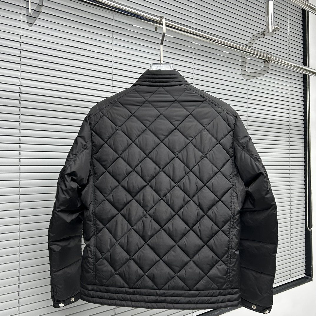 Moncler Diamond-Quilted Zip Coat