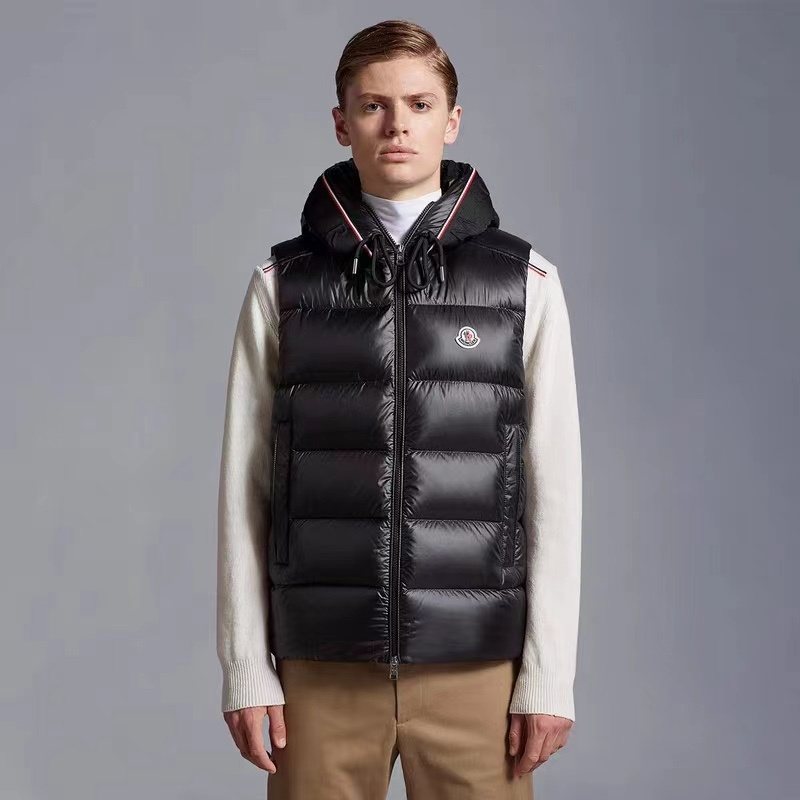 Moncler Hooded Quilted Down Vest