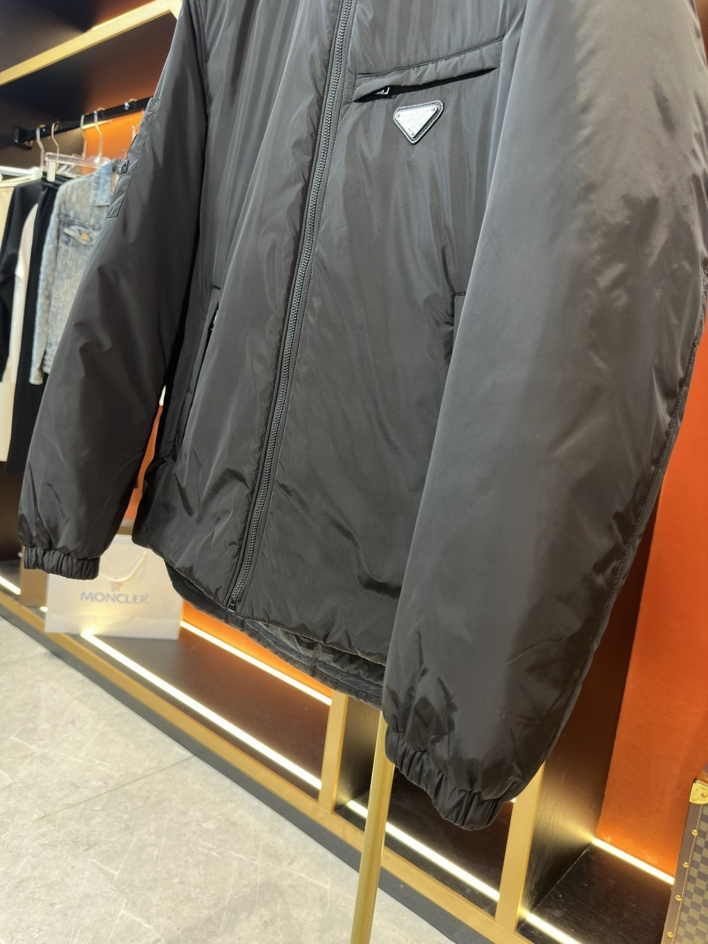 Prada Reversible Hooded Short Down Jacket