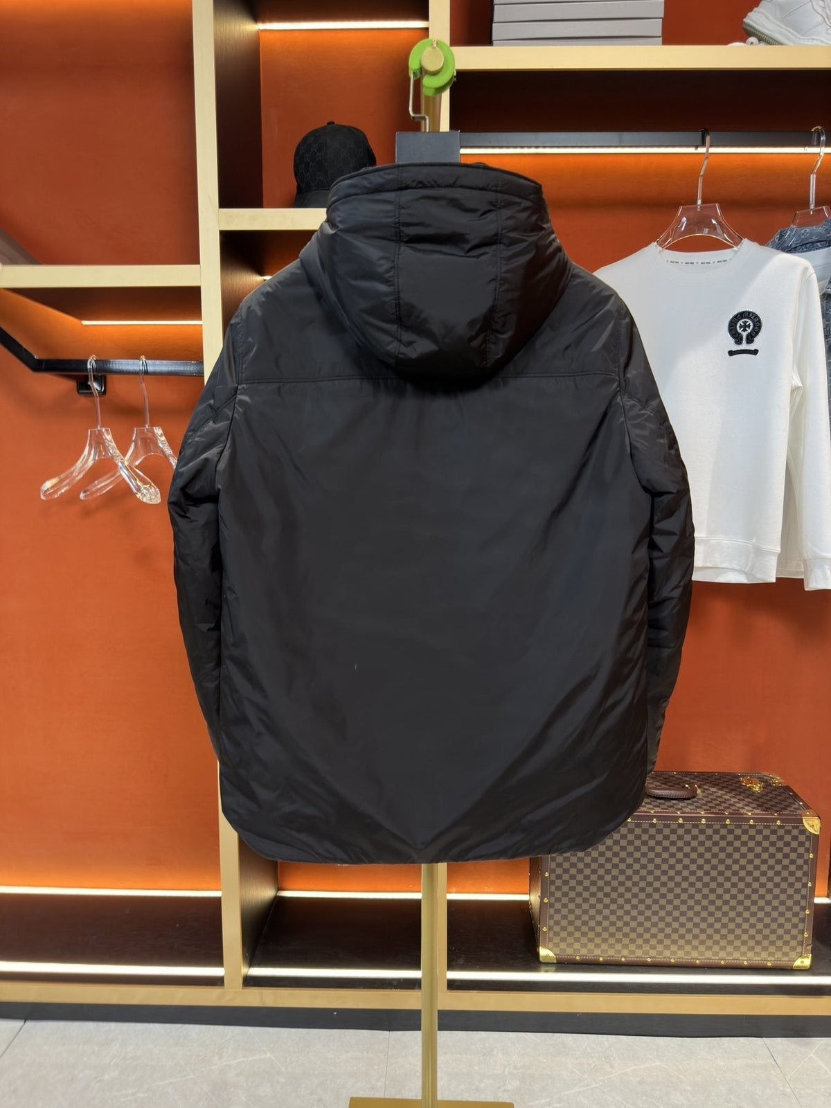 Prada Reversible Hooded Short Down Jacket