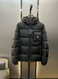 Prada Black Hooded Quilted Puffer Jacket