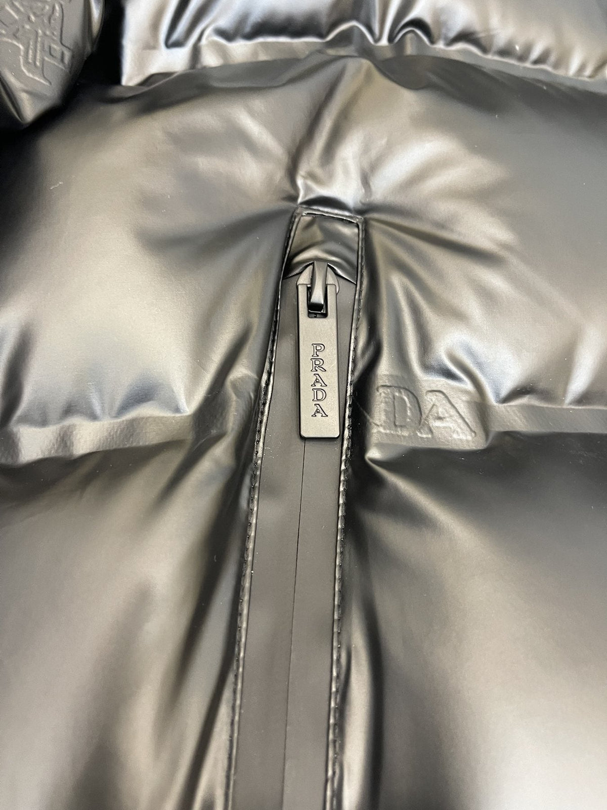 Prada Black Hooded Quilted Puffer Jacket