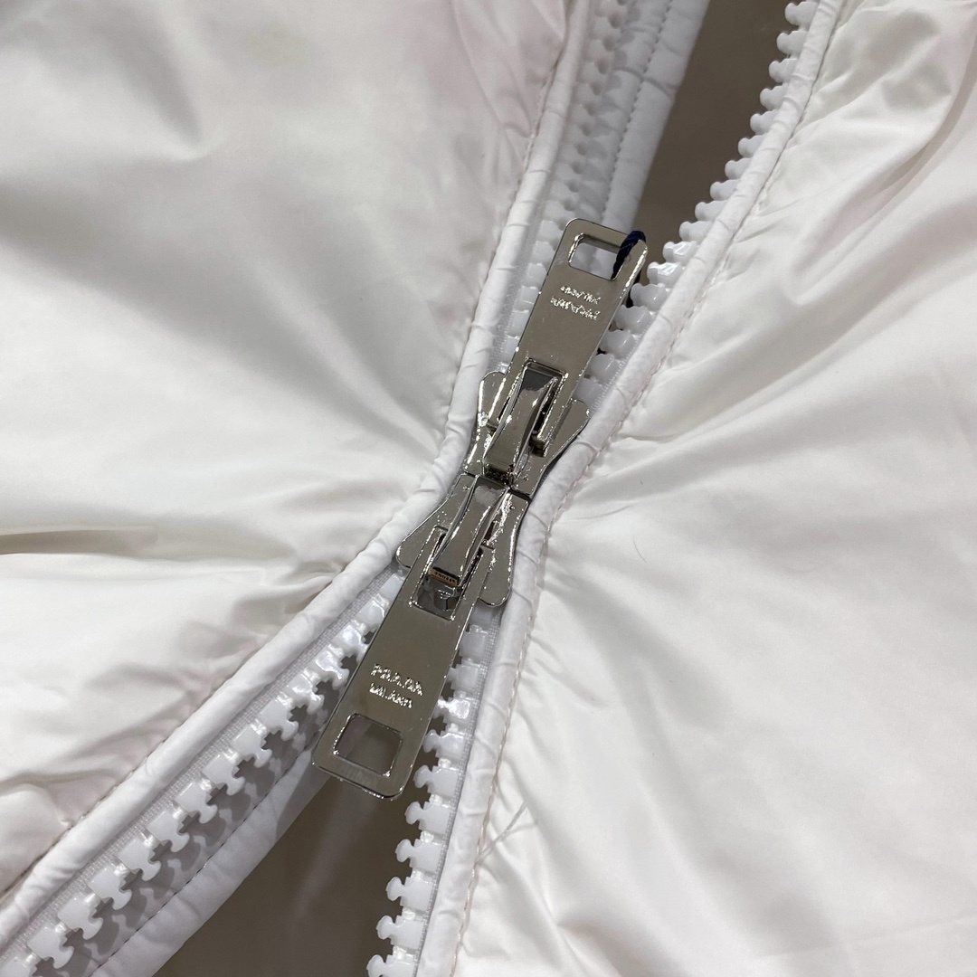 Prada Quilted Triangle Badge Puffer Jacket