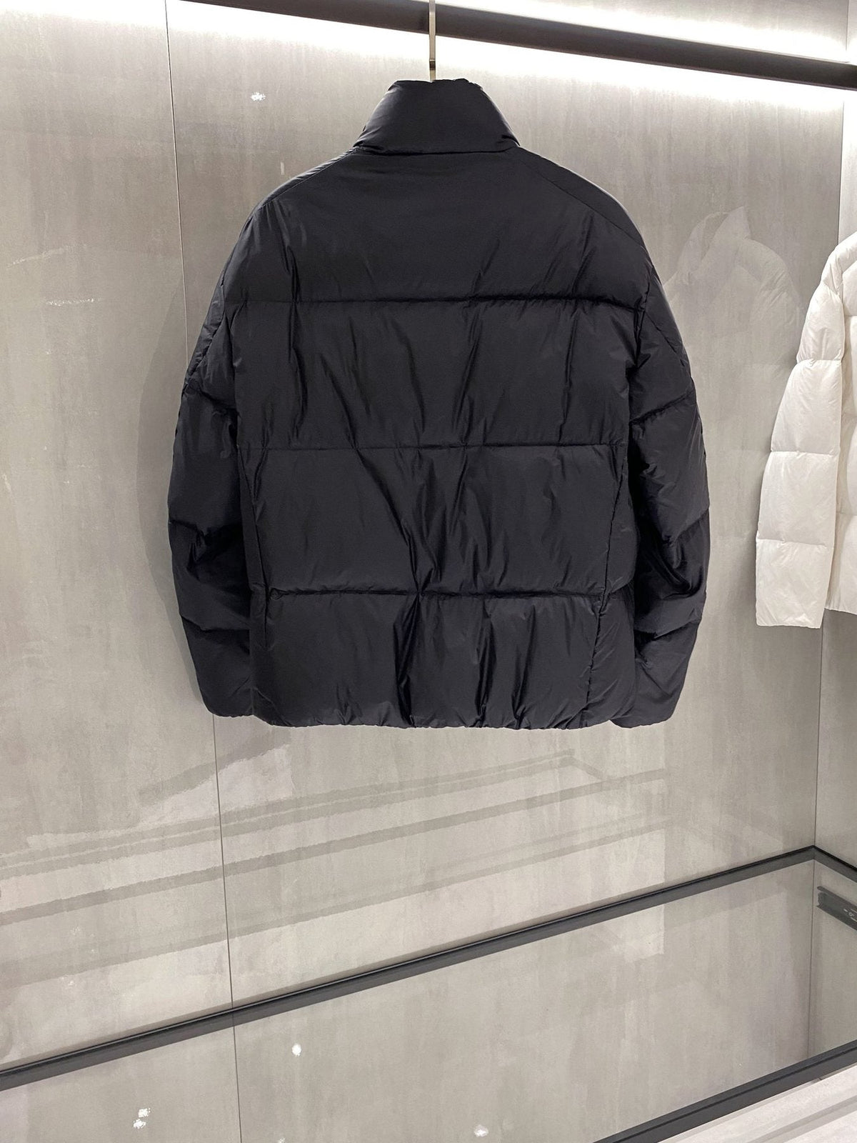 Prada Quilted Triangle Badge Puffer Jacket