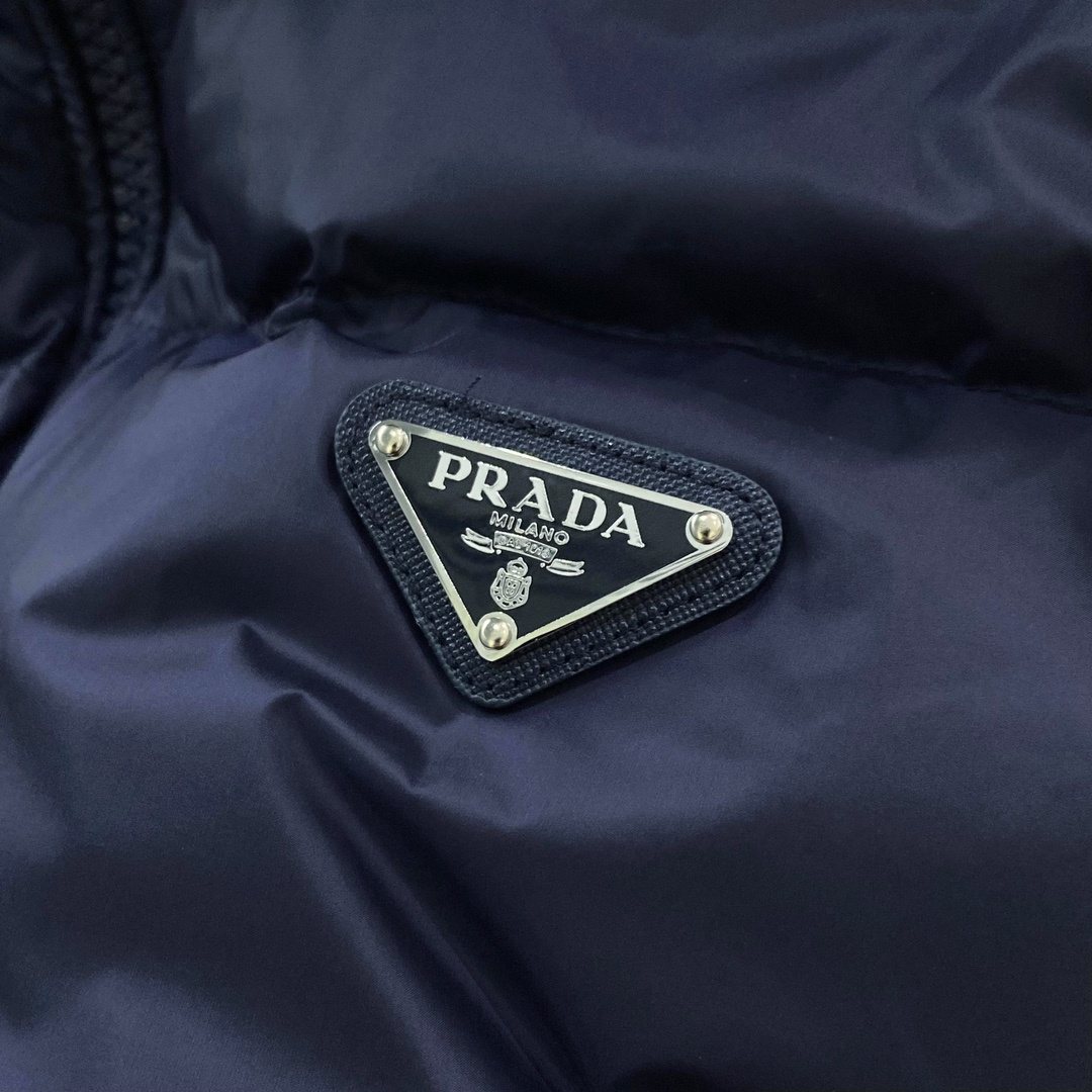 Prada Quilted Triangle Badge Puffer Jacket