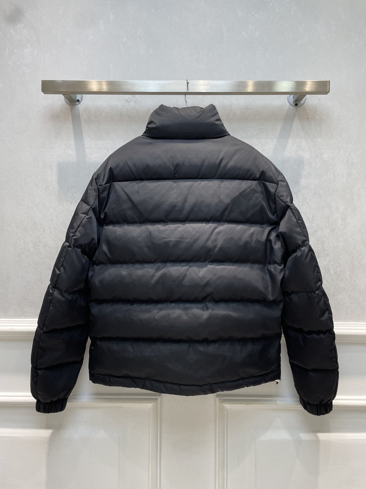 Prada Black Quilted Logo Puffer Jacket