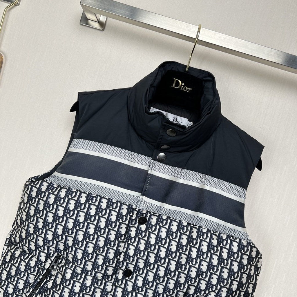 Dior Reversible Navy Quilted Down Vest