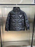 Prada Men's Black Diamond-Quilted Hooded Puffer Jacket