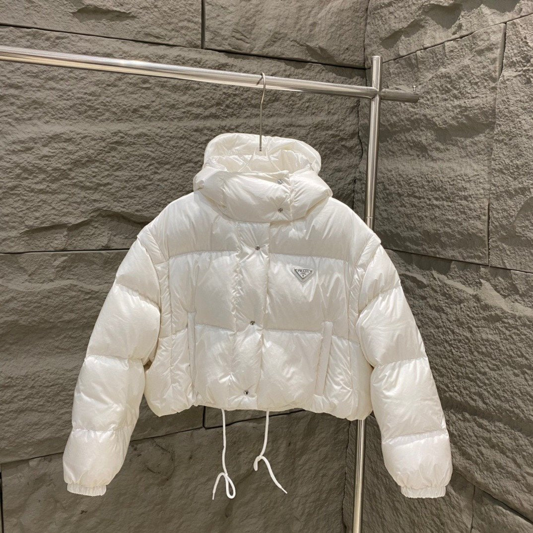 Prada Women's Cropped Convertible Puffer Jacket