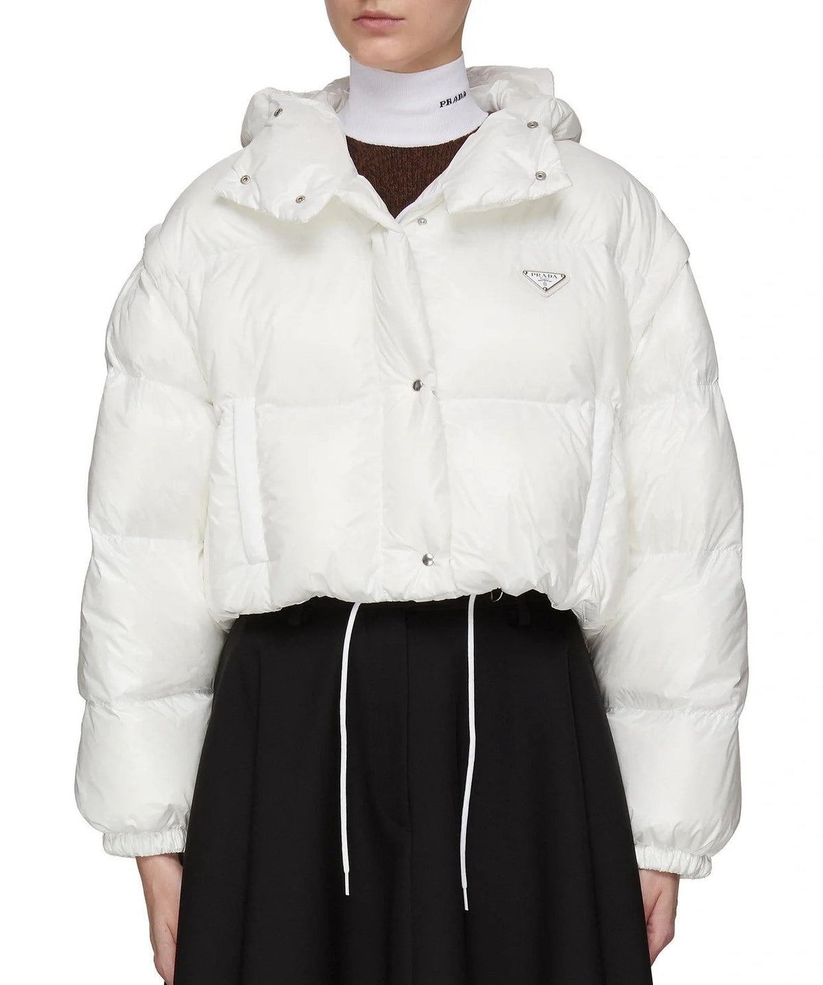Prada Women's Cropped Convertible Puffer Jacket