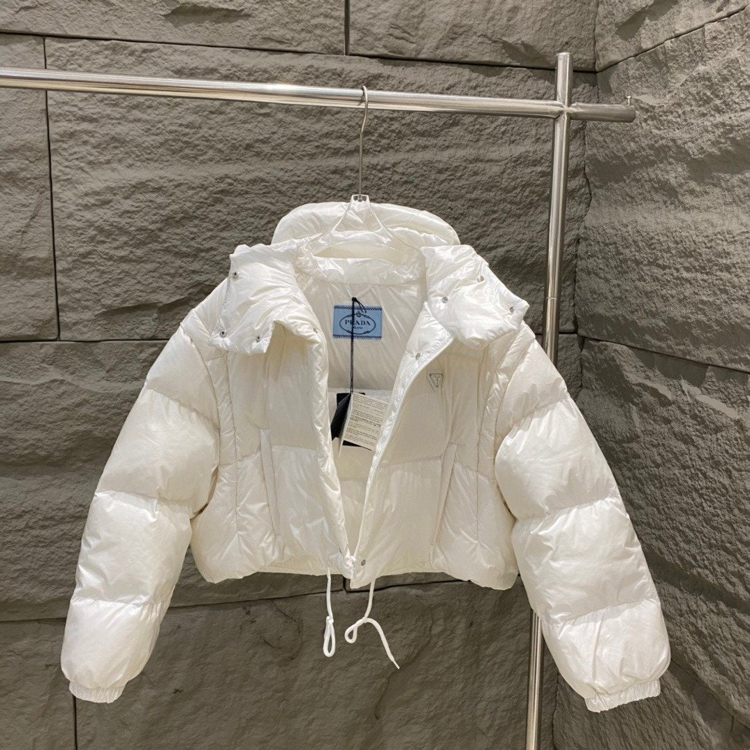 Prada Women's Cropped Convertible Puffer Jacket