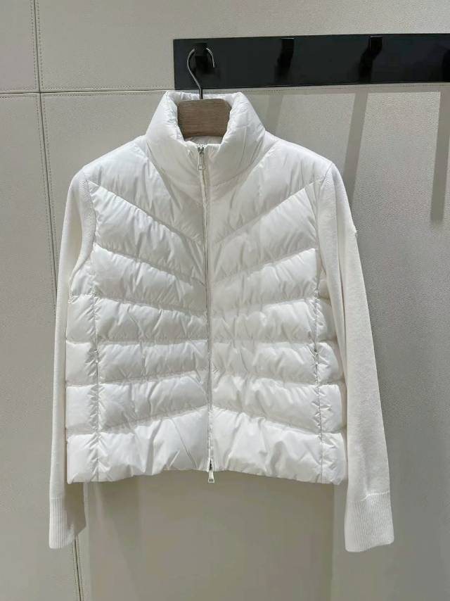 Moncler Quilted Knit Sleeve Down Jacket