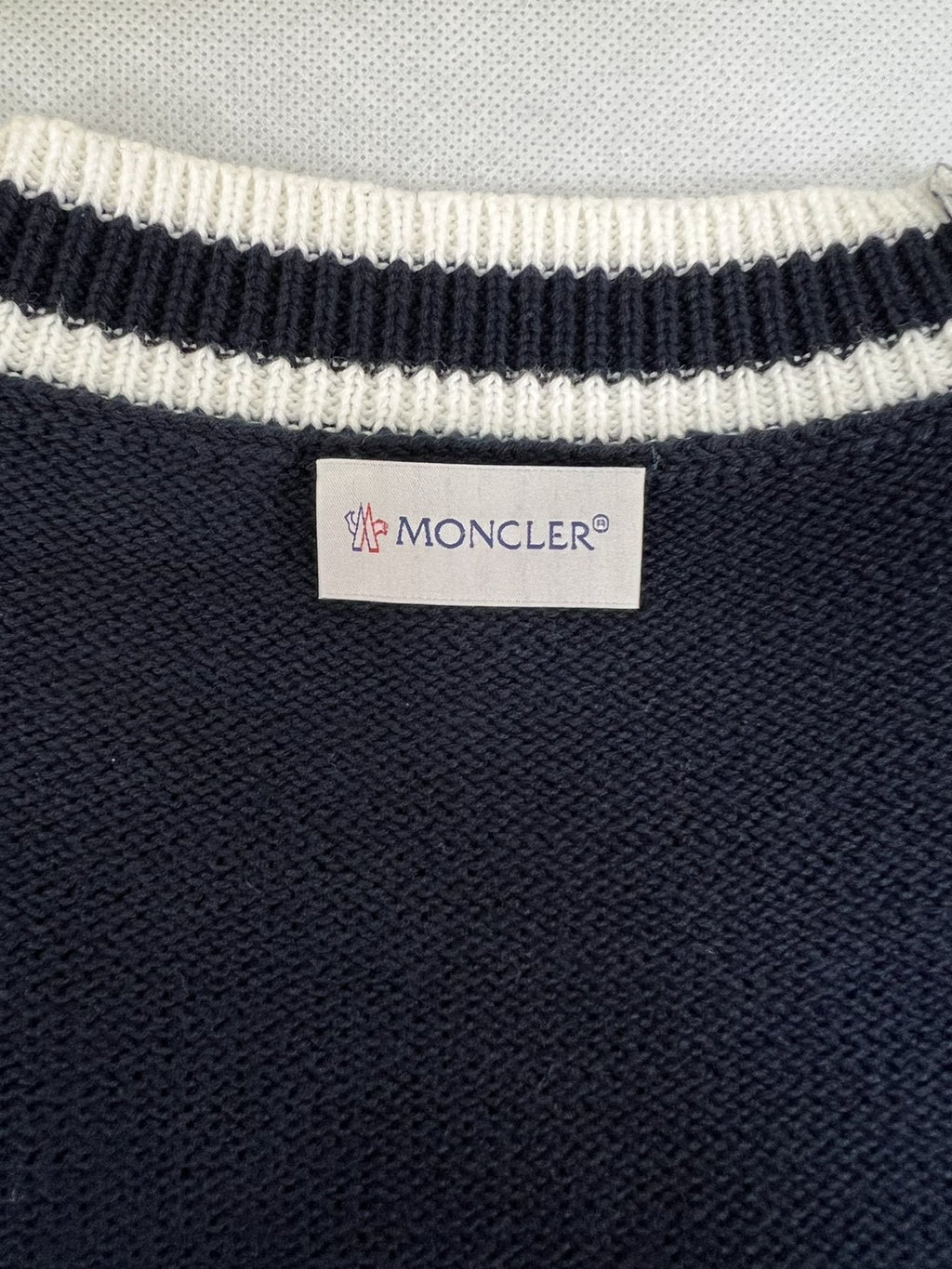 Moncler Navy Chest Monogram Knit Sweater