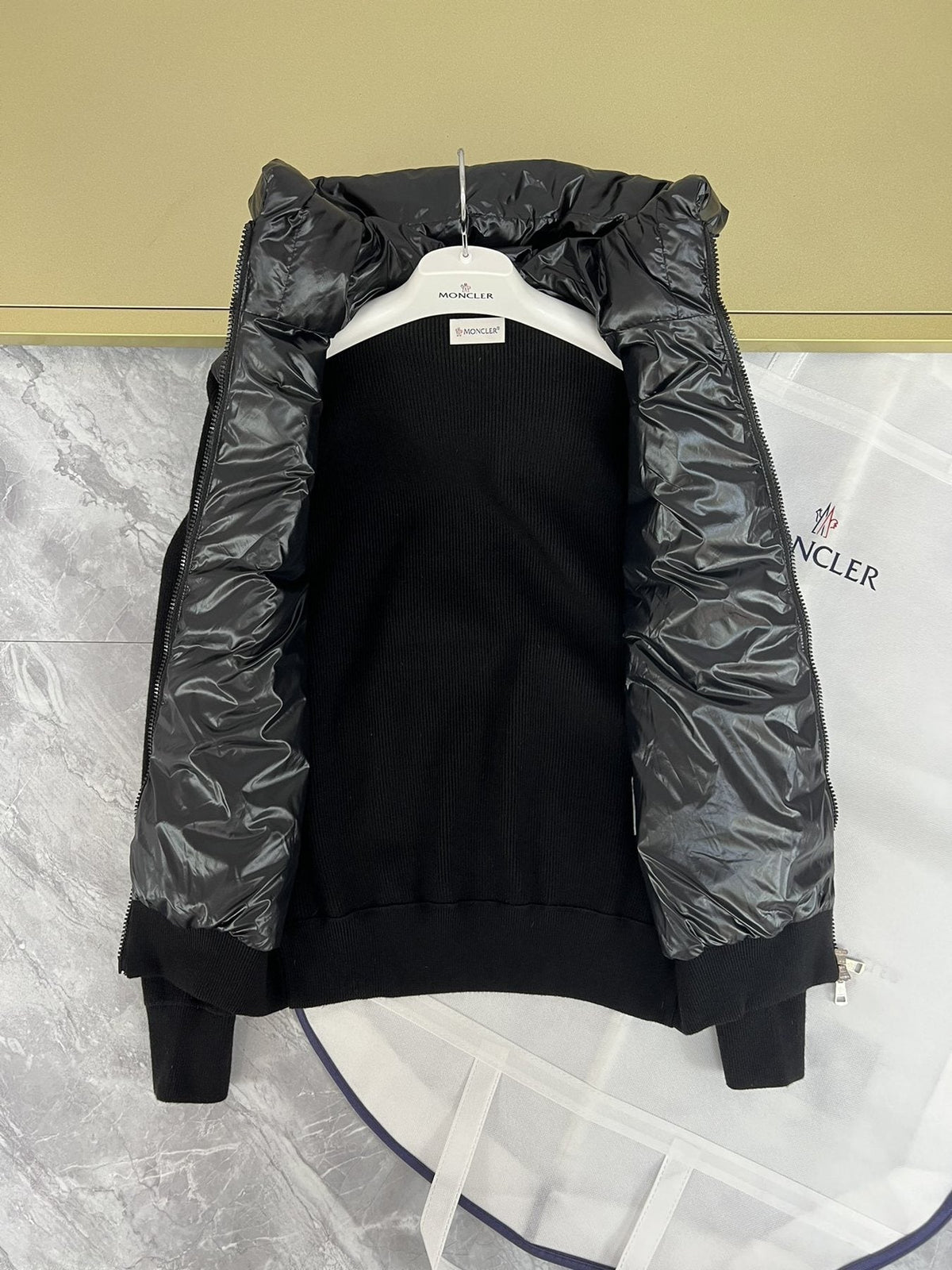 Moncler Hooded Knit Quilted Jacket