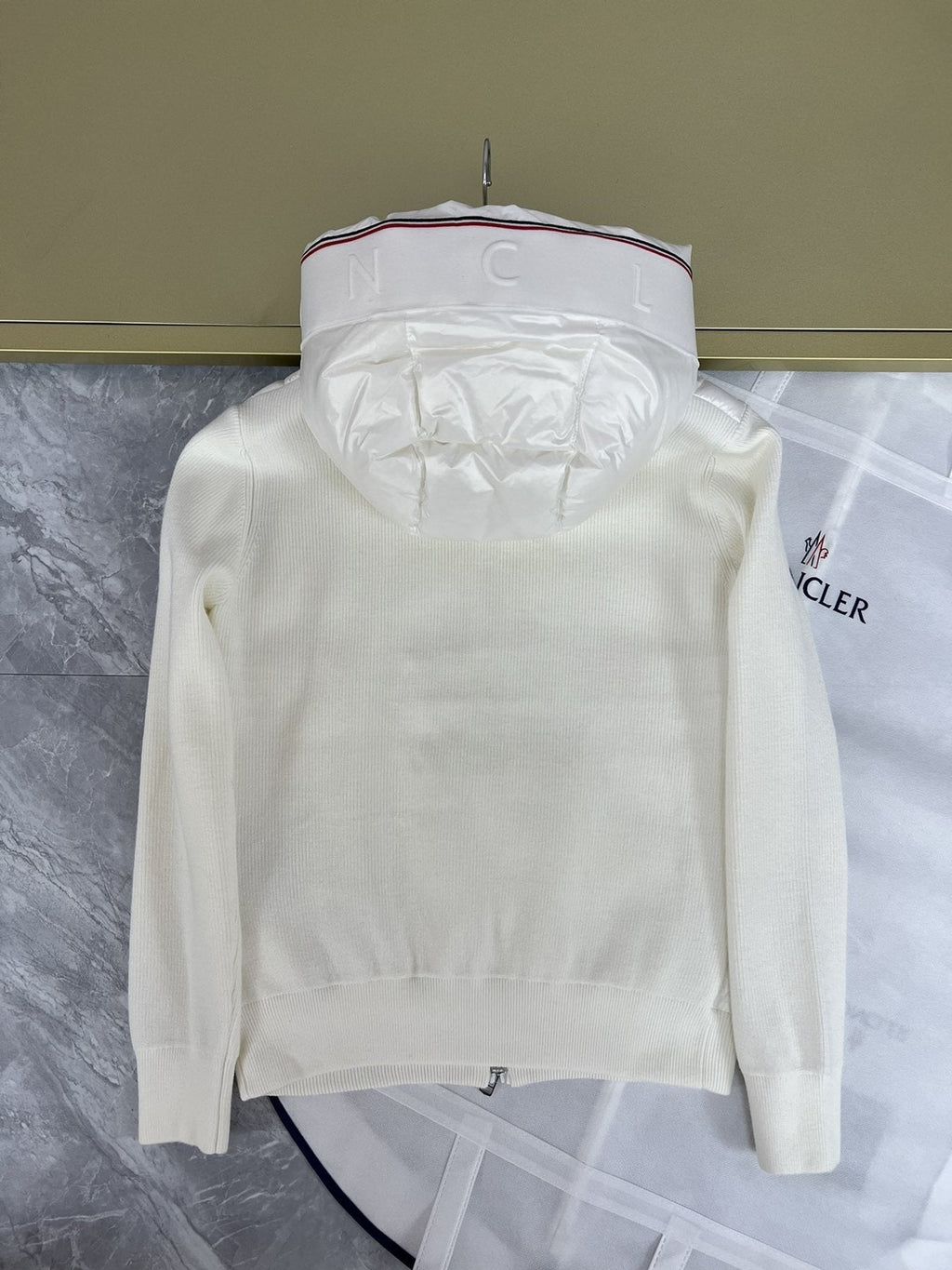 Moncler Hooded Knit Quilted Jacket